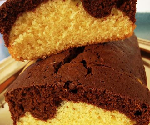 Le gâteau marbré chocolat, vanille et rhum