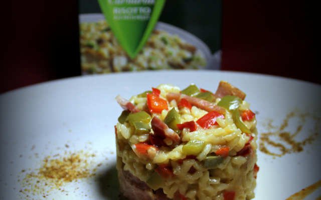 Risotto euskal au jambon kintoa, poivron et Ossau-Iraty