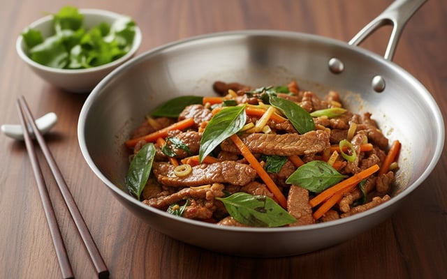 Wok de bœuf au basilic thaï