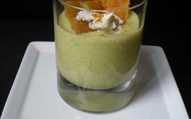 Velouté de courgettes au fromage de chèvre