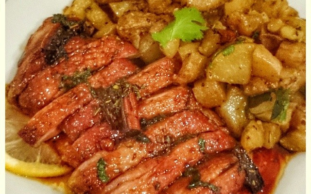 Magret de canard Express sur lit de pommes de terre