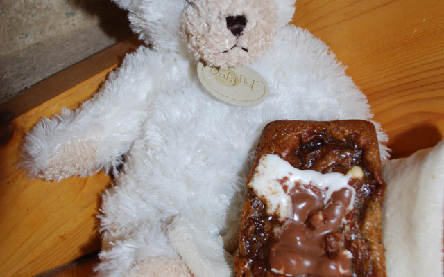 Fondants au chocolat au lait, cœur d'ourson guimauve