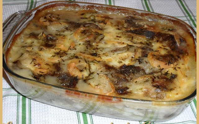 Cabillaud de Norvège aux aubergines et au reblochon