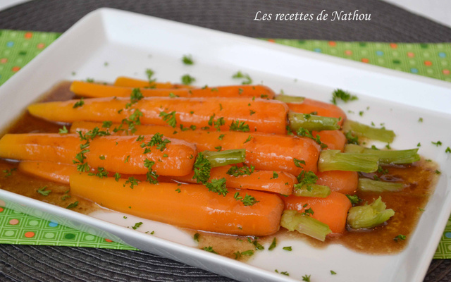 Carottes fondantes, sauce au vinaigre balsamique