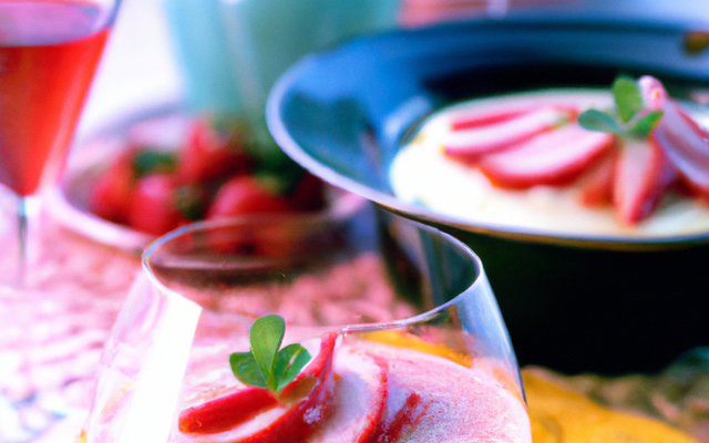 Sérac et gazpacho de fraises