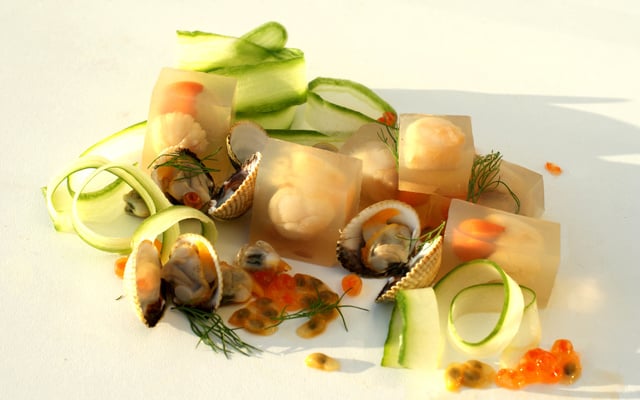 Méli-mélo iodé et gelée de coquillages