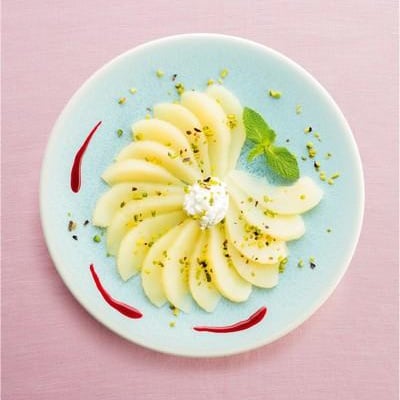 Carpaccio de poires à la ricotta