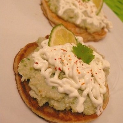 Pancake citron vert, brandade à la coriandre, chantilly wasabi