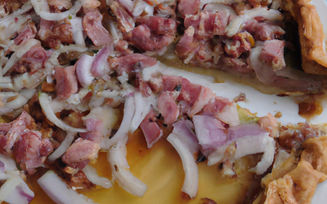 Tarte aux jambons de dinde et aux petits oignons