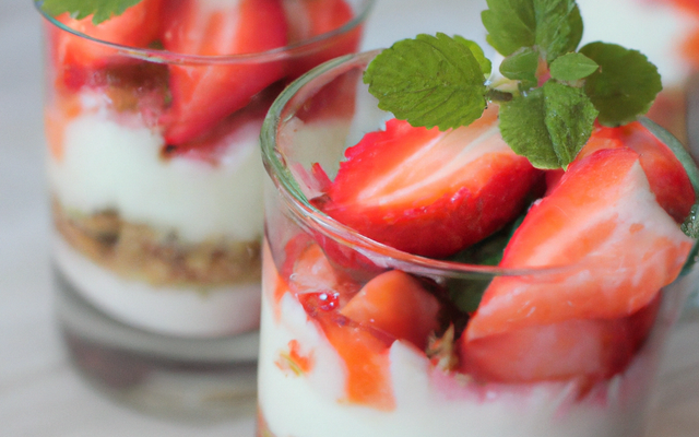 Verrine de chèvre frais aux fraises