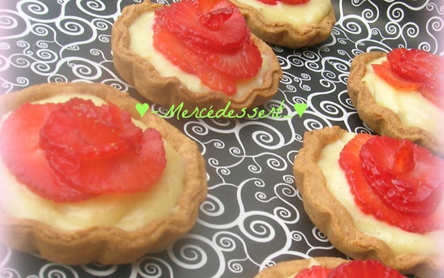 Tartelettes fraise en fleur