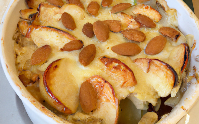 Gratin de pommes reinettes aux amandes maison