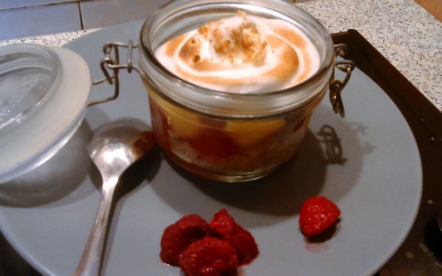 Tartes citron-framboise en bocaux