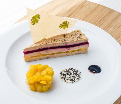 Millefeuille de Foie gras, Mangue & Betterave