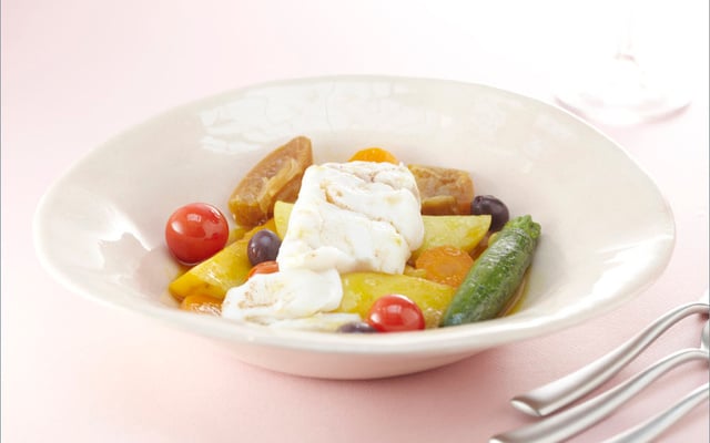 Cabillaud Skrei de Norvège aux épices douces et tajine de légumes d'été