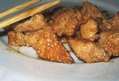Poulet au graine de sésame et au miel