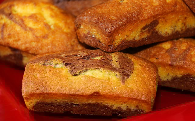 Mini-marbrés au chocolat comme des savanes