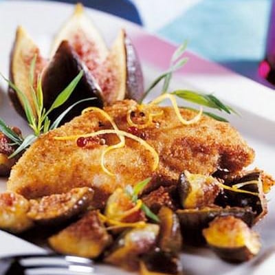 Filets de poulet aux figues poêlées