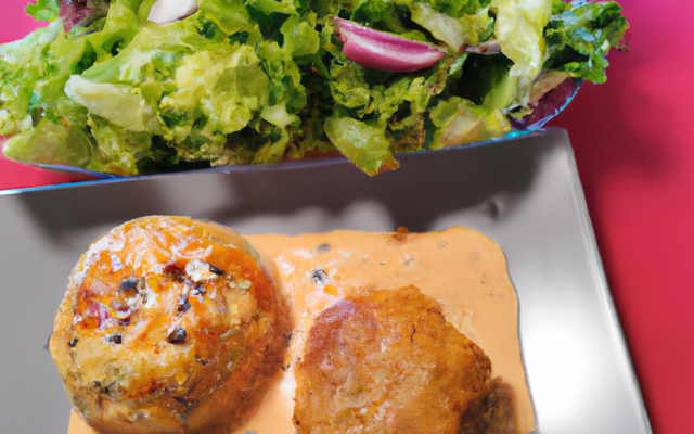 Souffles de montbelliard et sa salade sauce maroilles