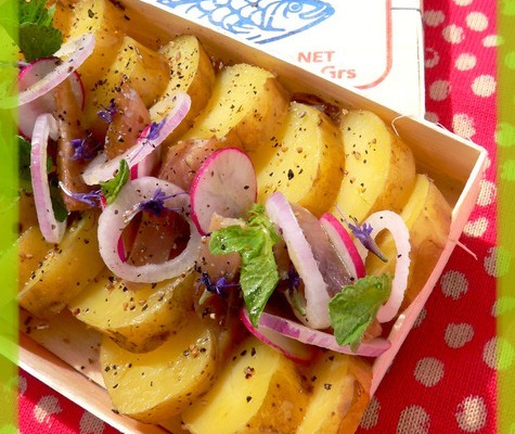 Hareng, pomme à l'huile