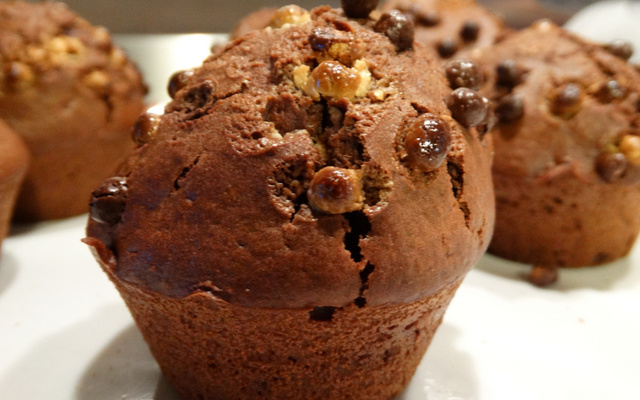 Muffins tout chocolat rapides
