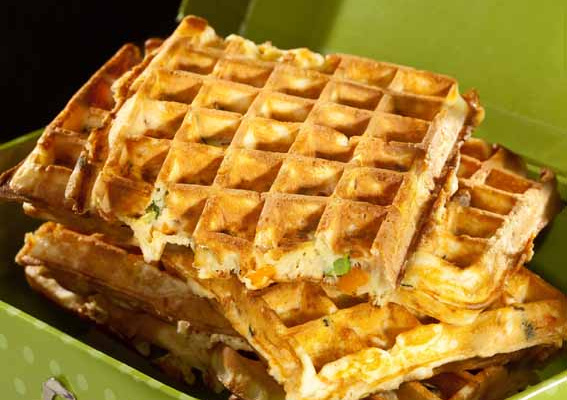 Gaufres de légumes au Comté
