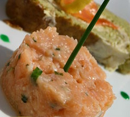 Roulé aux poireaux et son tartare de saumon