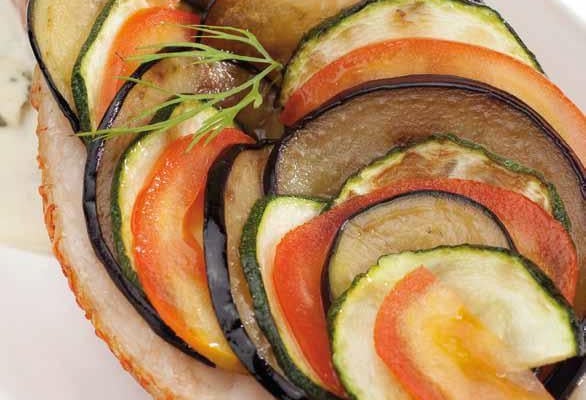 Rouget Colbert, écailles de légumes