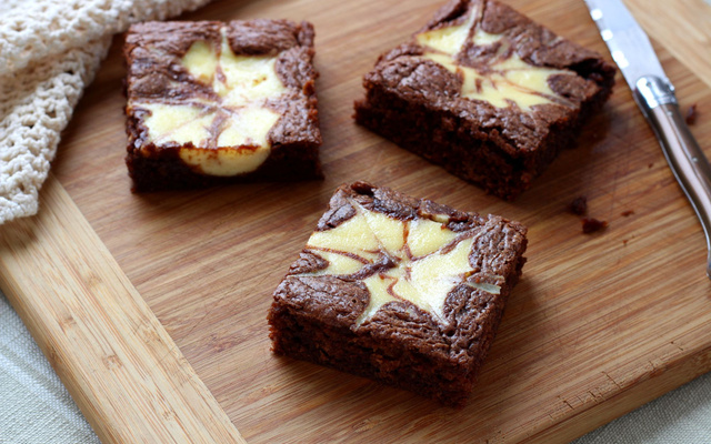 Brownie marbré façon cheesecake