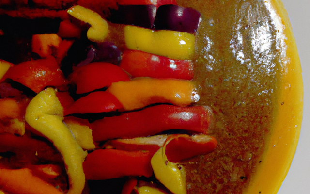 Potage aux poivrons jaunes et rouges