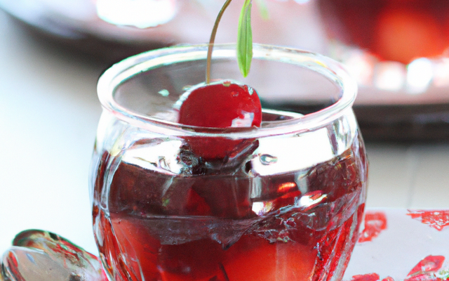 Verrines de cerises confites