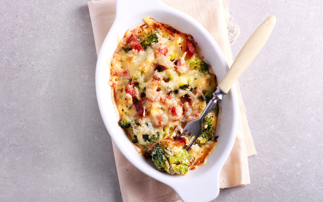 Gratin de brocolis au jambon