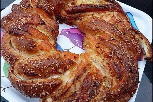 Tresse au saumon (brioche salée)