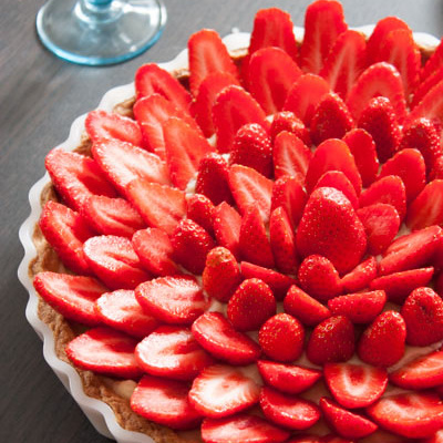 Tarte gourmande aux fraises et à la vanille