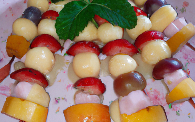 Brochettes de fruits frais gratinés au sabayon