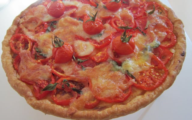 Tarte tomates mozzarella maison