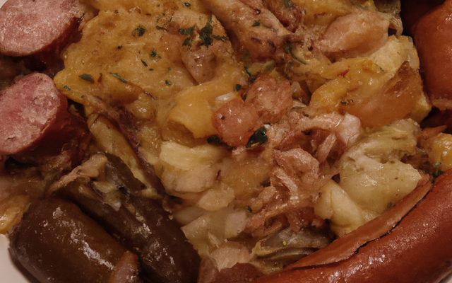 Cassolette  de Choucroute  & saucisses de Montbéliard