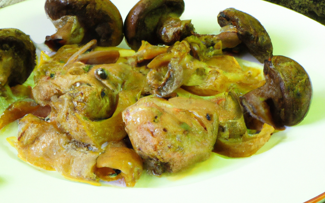 Filets de lapin aux champignons et pignons de pin