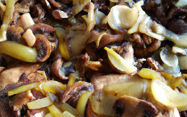 Dinde aux champignons et oignons