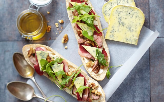 Tartine au Bleu et aux deux canards