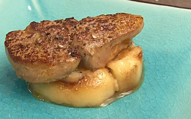 Foie gras chaud aux pommes