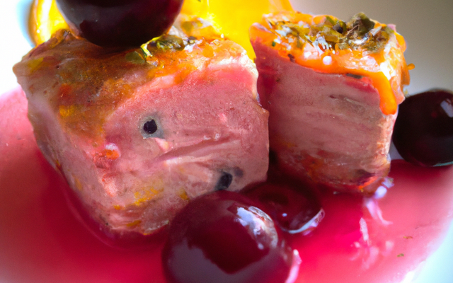 Terrine de saumon aux cerises et sa sauce citron
