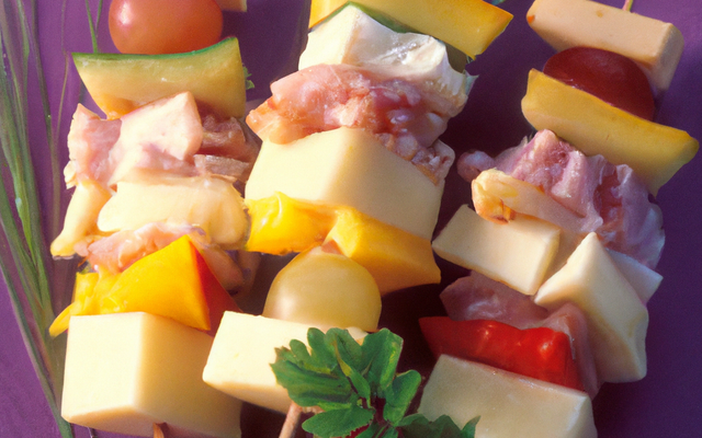 Brochettes multicolores à la Tomme de Savoie