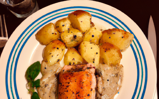 Saumon rôti, pomme de terre en moëlle d'anchois