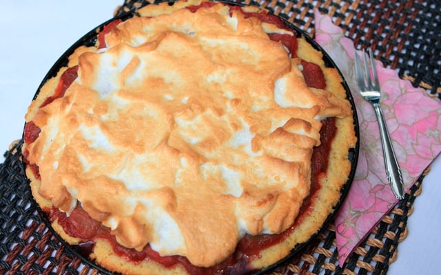 Tarte rhubarbe et meringue