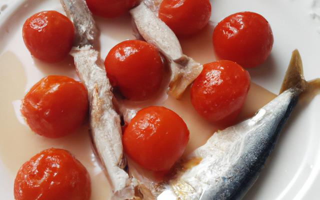 tomates cerises et sardines