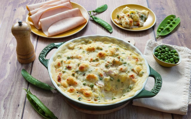 Gratin de gnocchi aux tranches de blanc de poulet