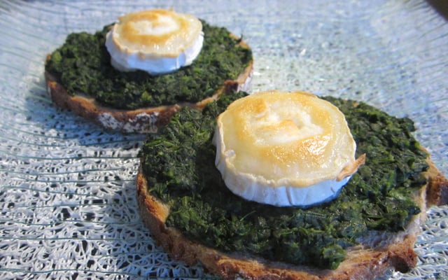 Tartine express chèvre épinard