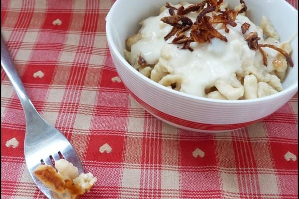 Käsespätzles, sauce alsacienne au Munster