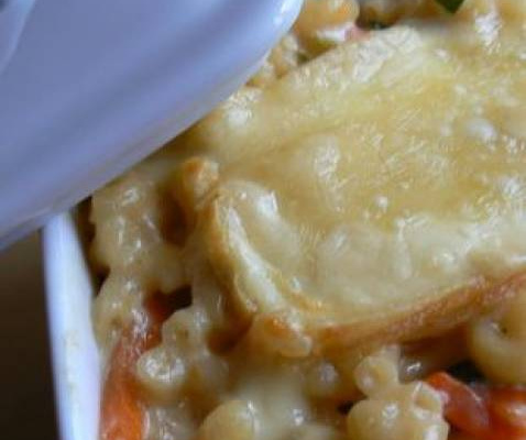 Gratin de pâtes au poulet et au fromage de Herve